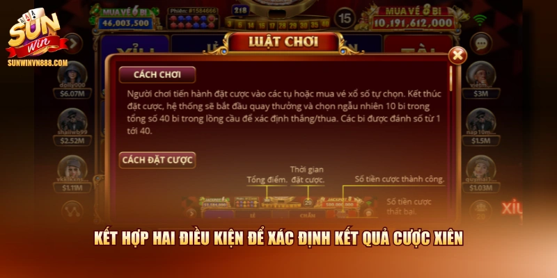 Kết hợp hai điều kiện để xác định kết quả cược xiên