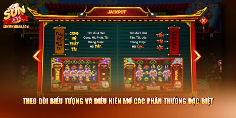 Theo dõi biểu tượng và điều kiện mở các phần thưởng đặc biệt 
